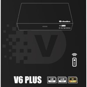 vSeeBox V6 Plus streaming box and accessories